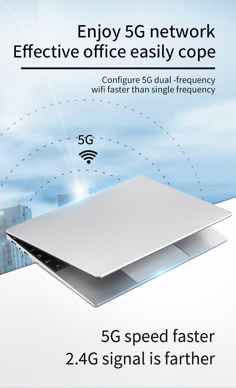 VenoScorp 14.1" Intel Celeron Quad Core 256GB M.2 6GB Ram DDR4 Windows 11 Pro WiFi Webcam Bluetooth