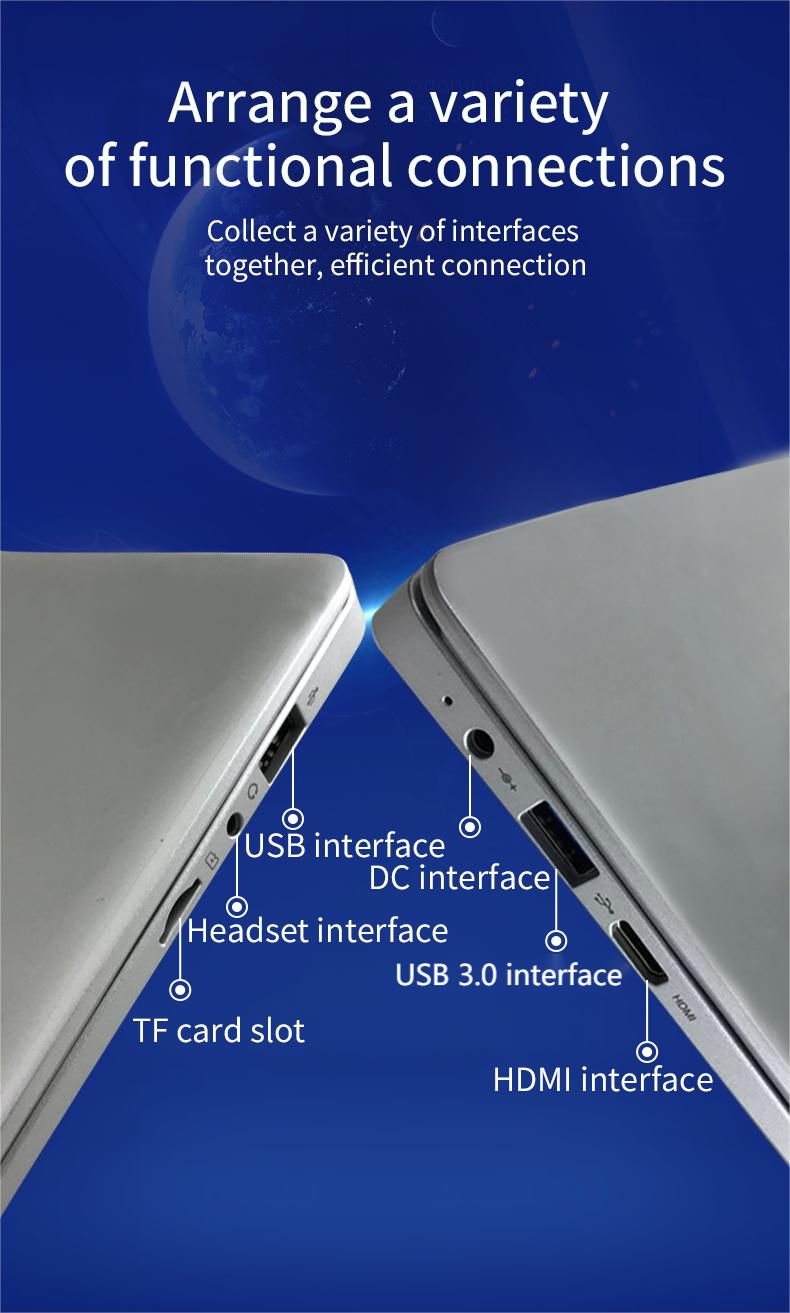 VenoScorp 14.1" Intel Celeron Quad Core 256GB M.2 6GB Ram DDR4 Windows 11 Pro WiFi Webcam Bluetooth